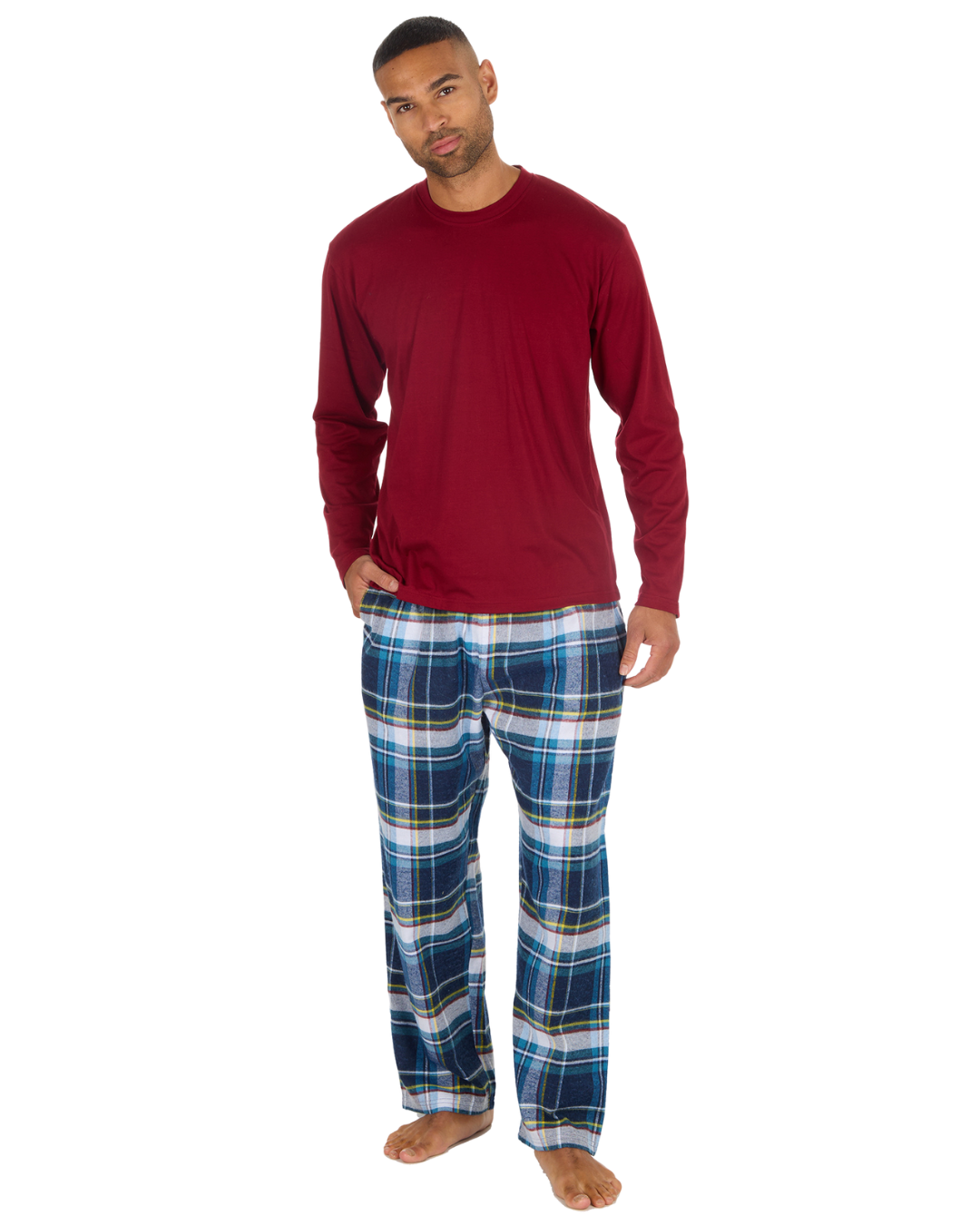 Mens Check Flannel & Jersey Pyjamas