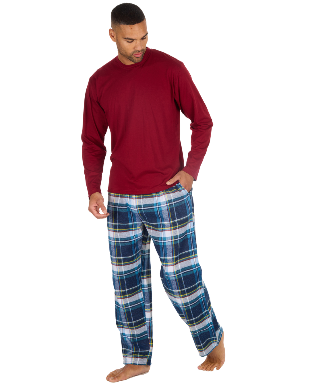 Mens Check Flannel & Jersey Pyjamas