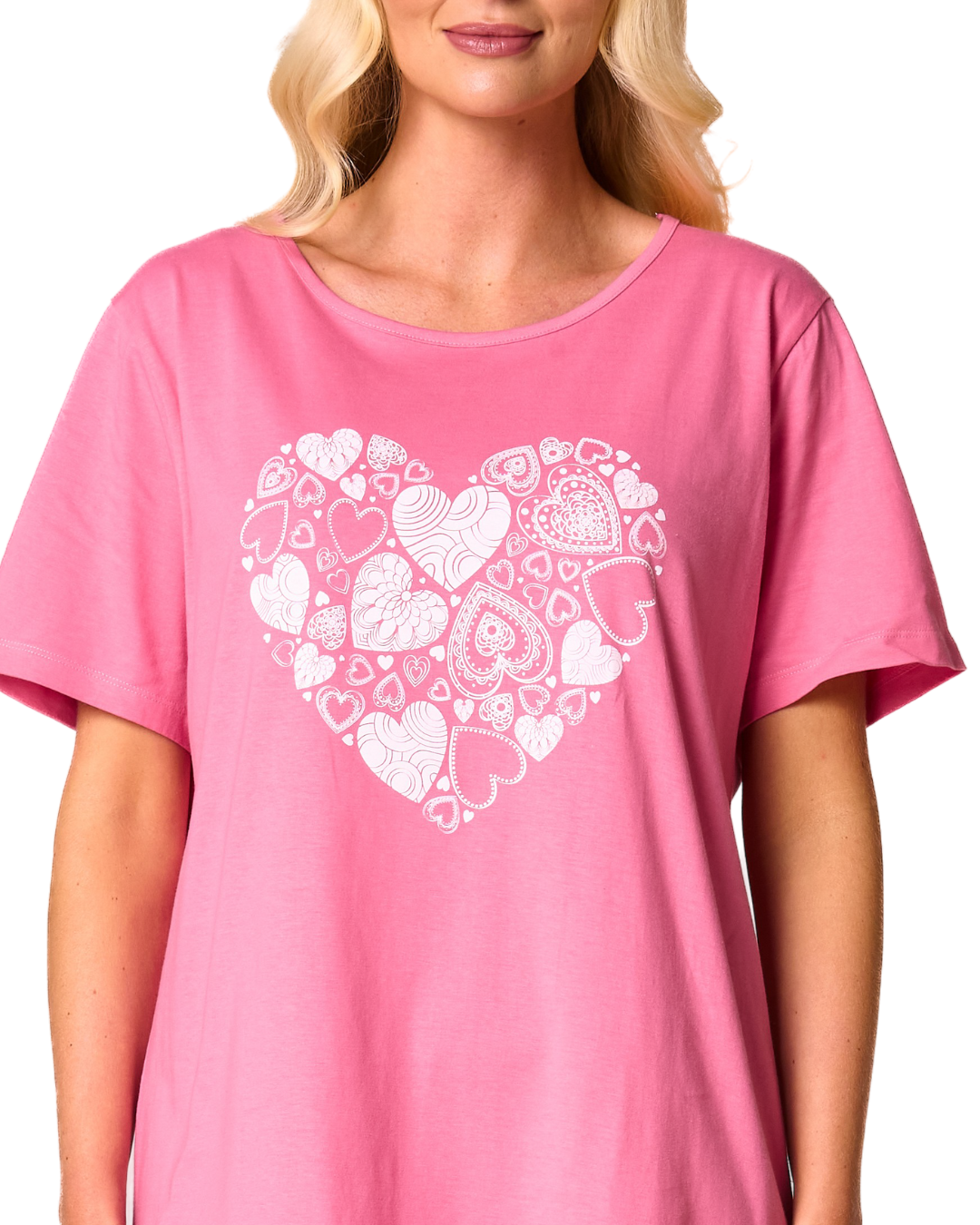 Pack of 2 Pink Heart 100% Cotton Nightshirts