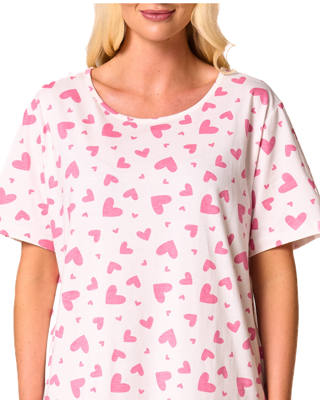 Pack of 2 Pink Heart 100% Cotton Nightshirts