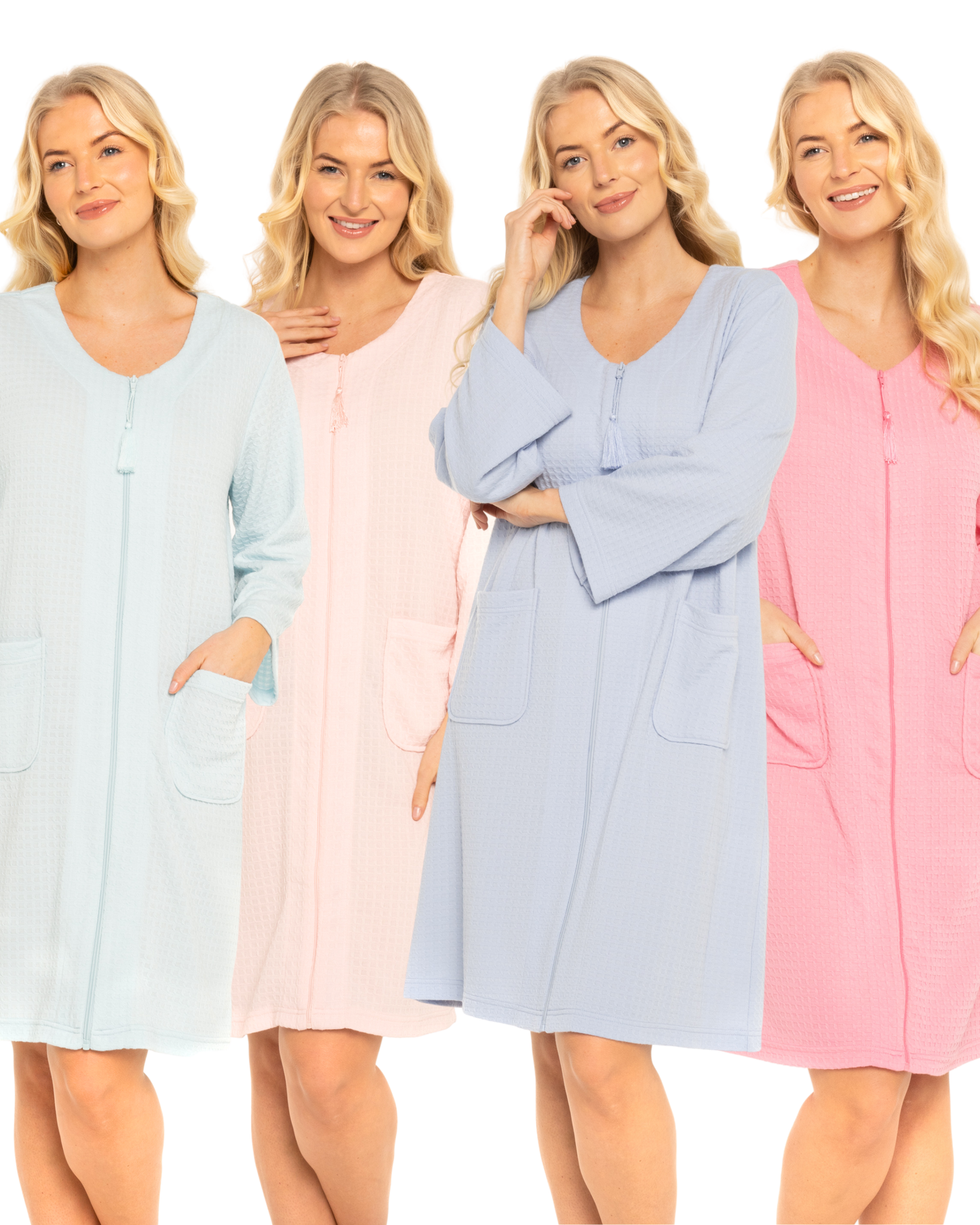 Waffle Zip Dressing Gown