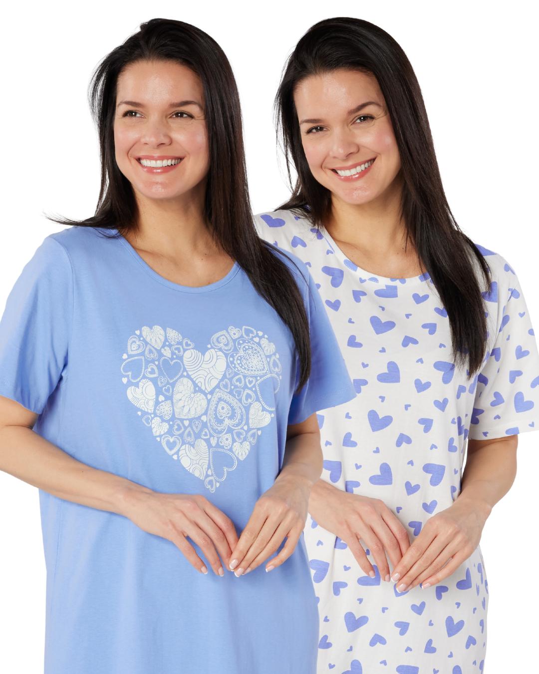Pack of 2 Heart 100% Cotton Nightshirts (34B2123)