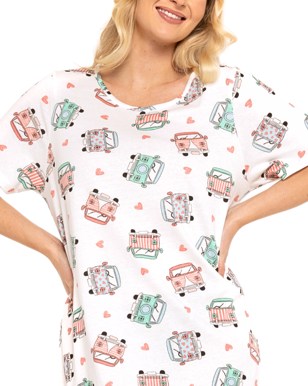 Pack of 2 Coral Campervan 100% Cotton Nightshirts