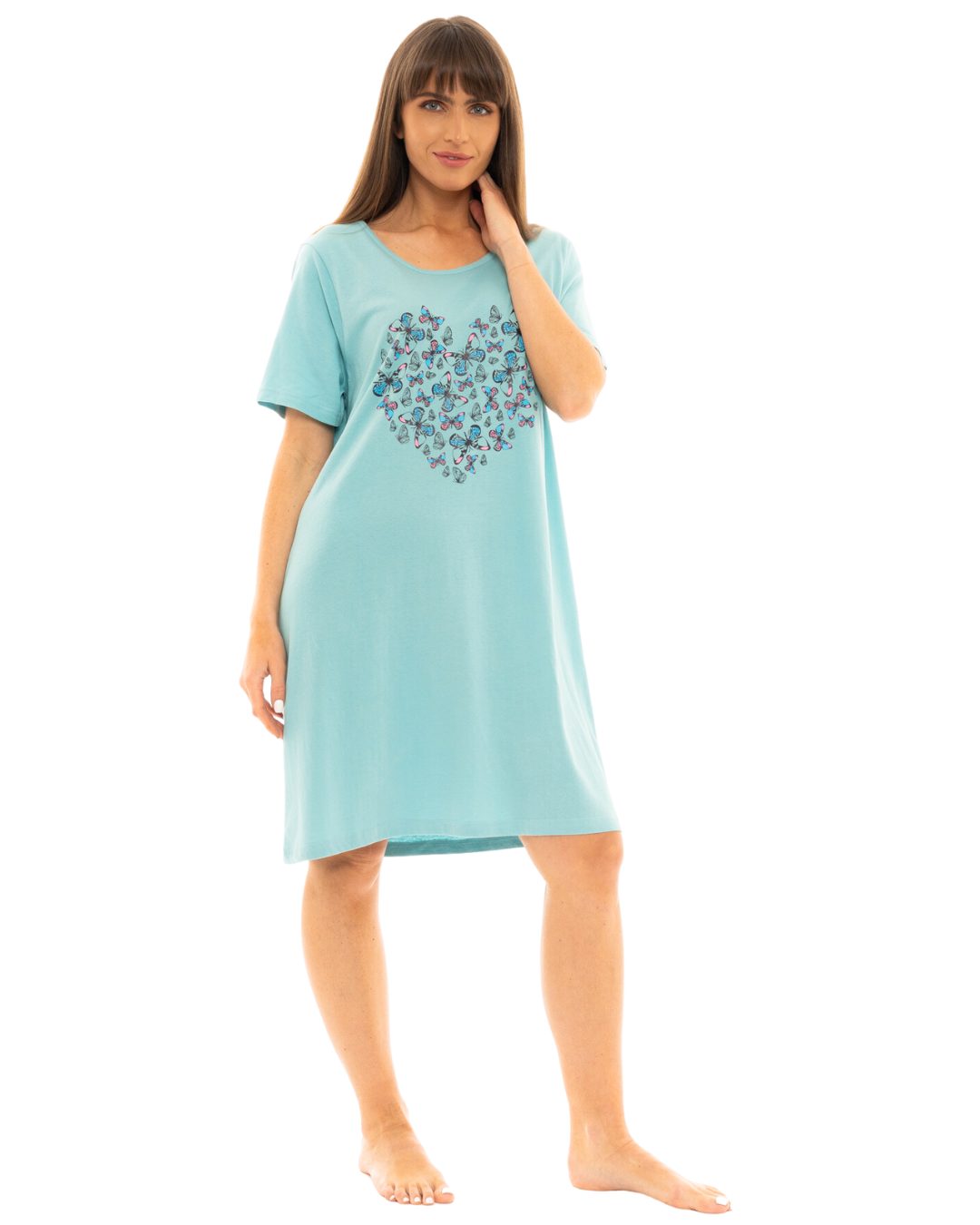Pack of 2 Duck Egg Butterfly 100% Cotton Nightshirts