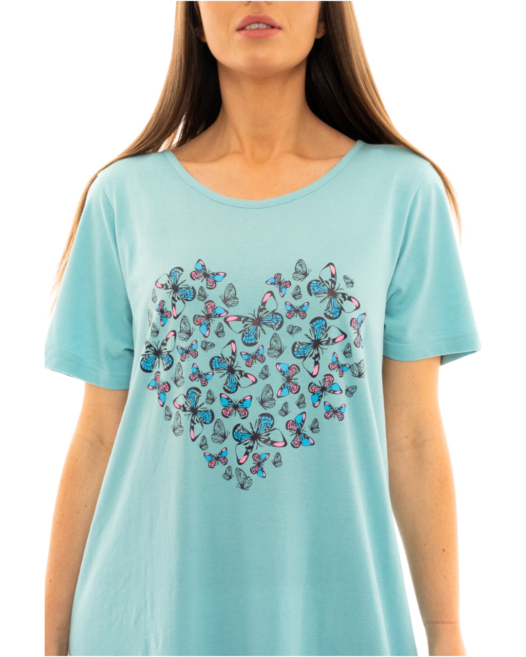 Pack of 2 Duck Egg Butterfly 100% Cotton Nightshirts