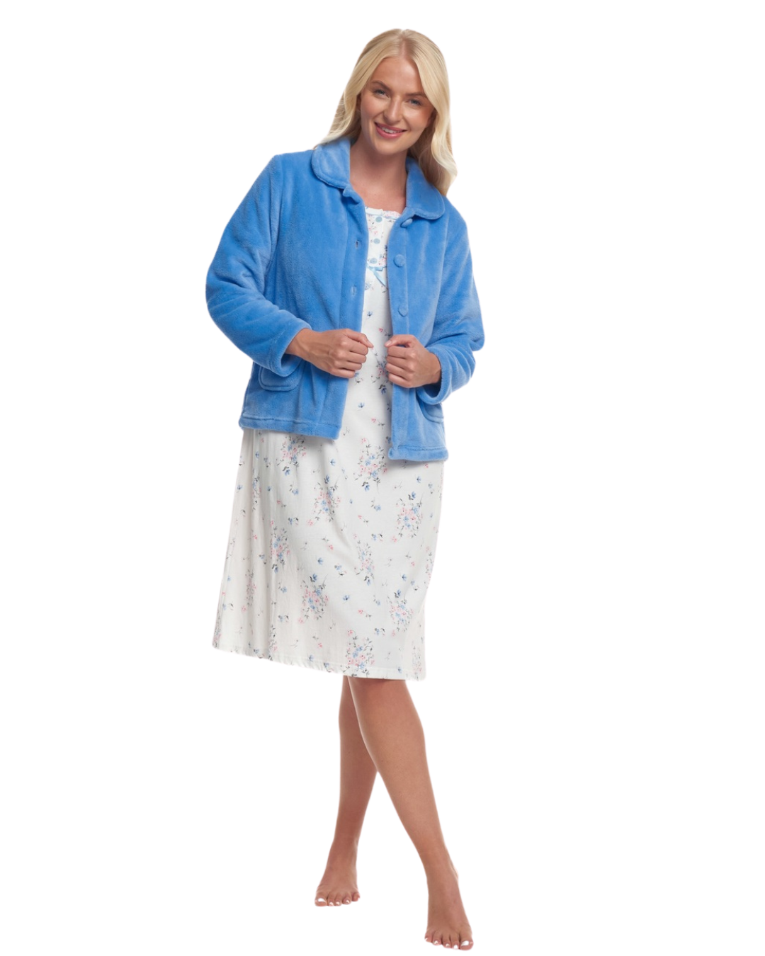 *NEW* Luxury Coral Fleece Button Bed Jacket
