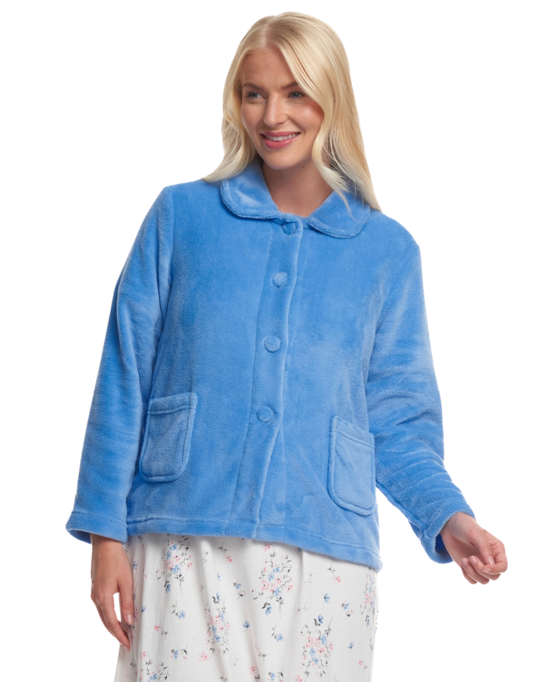 *NEW* Luxury Coral Fleece Button Bed Jacket