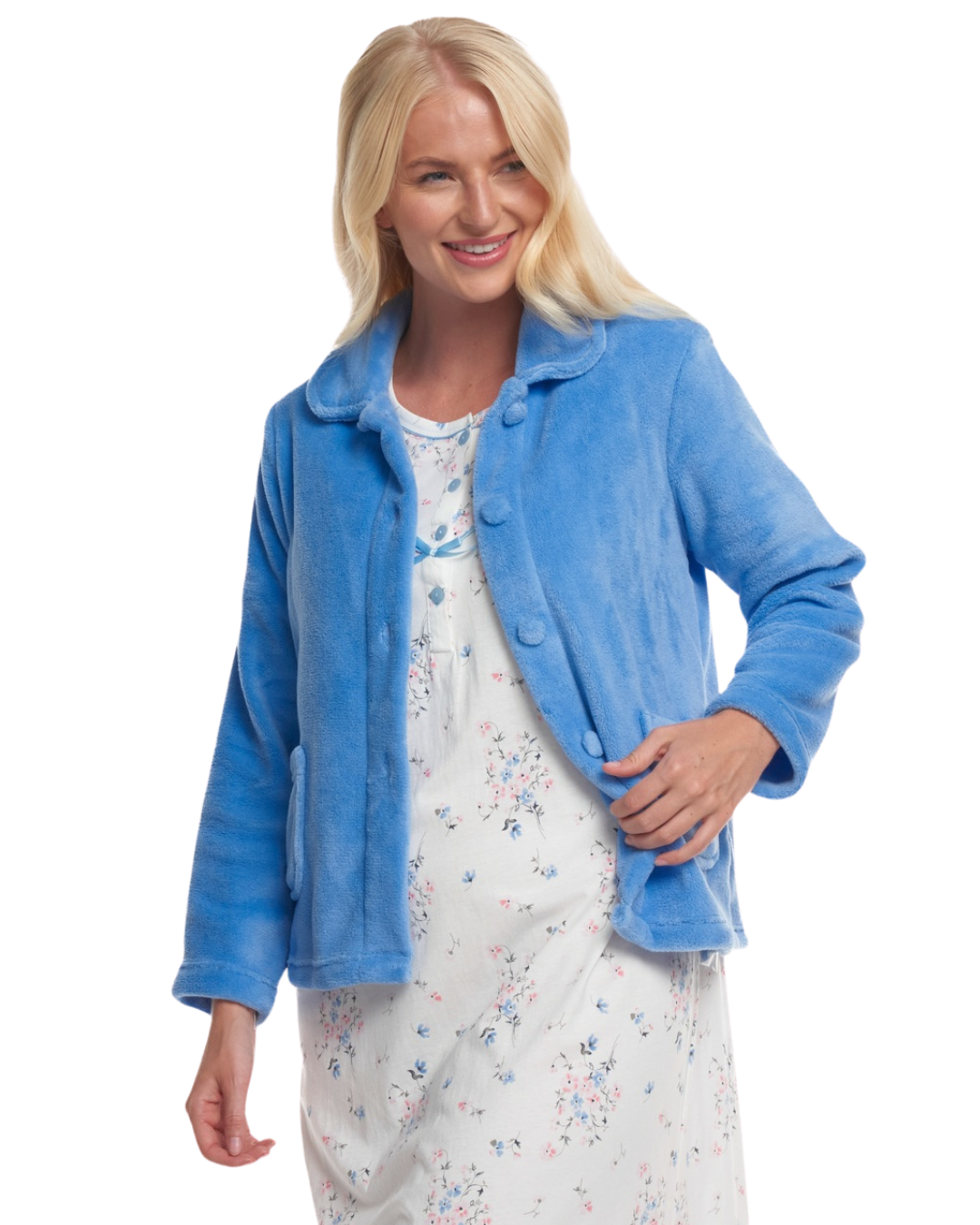 *NEW* Luxury Coral Fleece Button Bed Jacket
