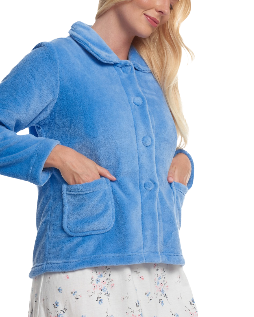 *NEW* Luxury Coral Fleece Button Bed Jacket