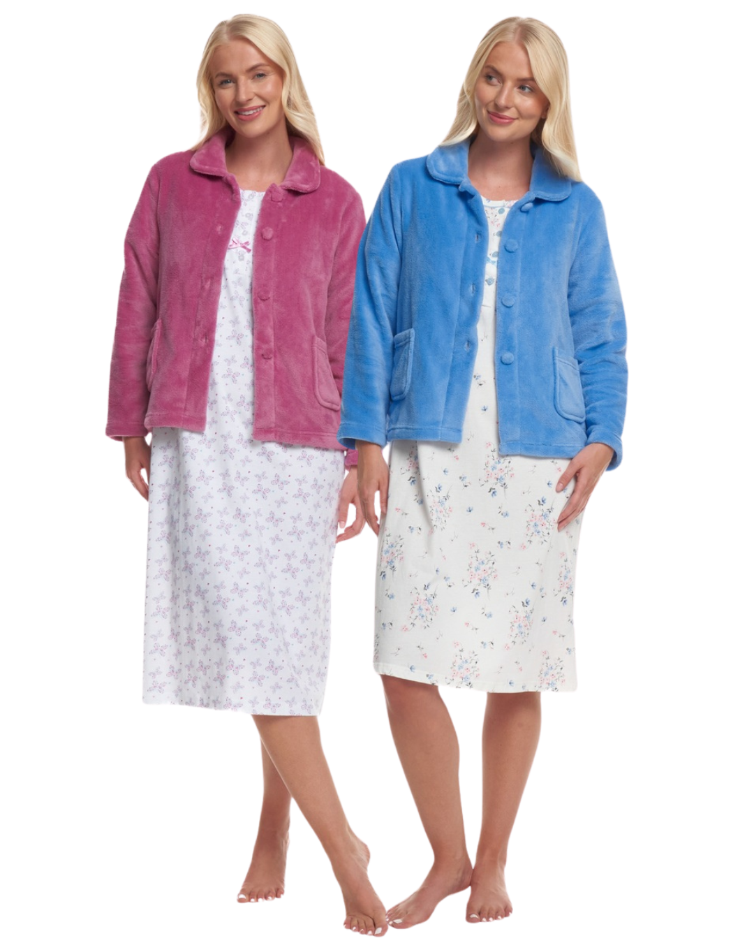 *NEW* Luxury Coral Fleece Button Bed Jacket