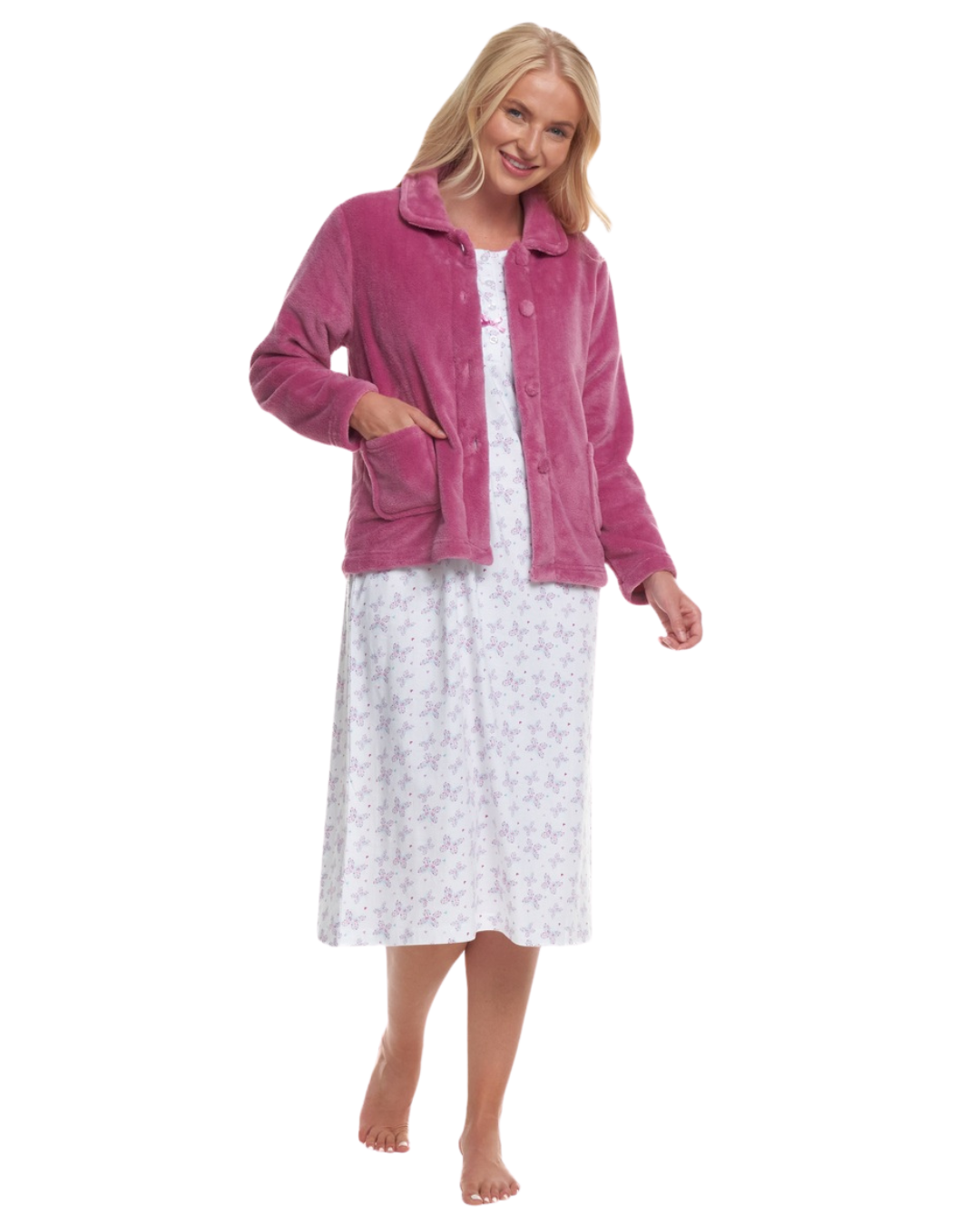 *NEW* Luxury Coral Fleece Button Bed Jacket