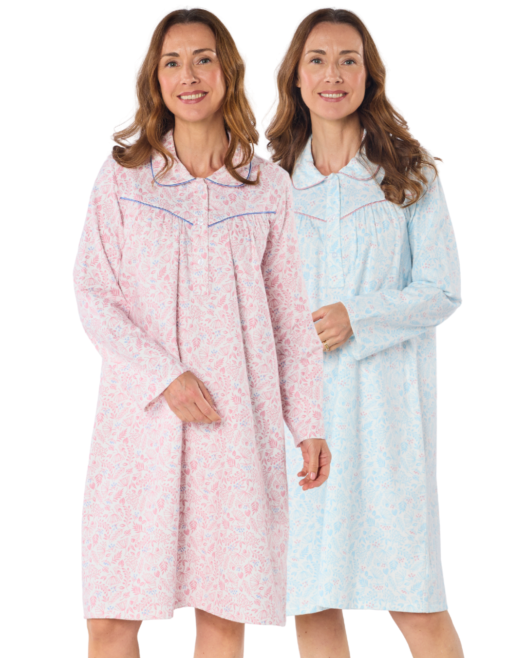 Harvest Bloom Wincy Brushed Cotton Long Sleeve Nightdress 40" Length