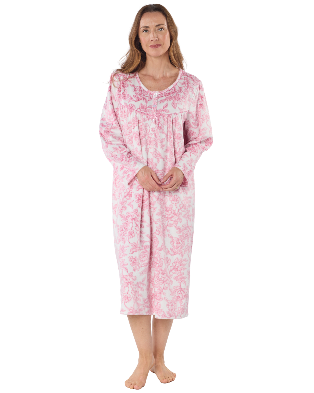 Winter Rose 45" Fleece Nightdress (MA50015)