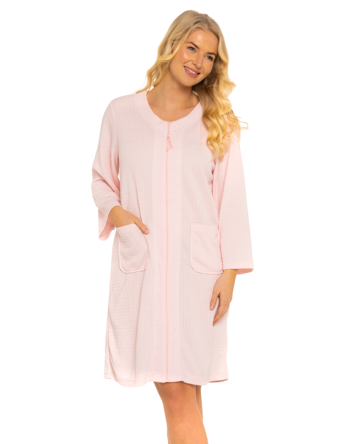 Waffle Zip Dressing Gown