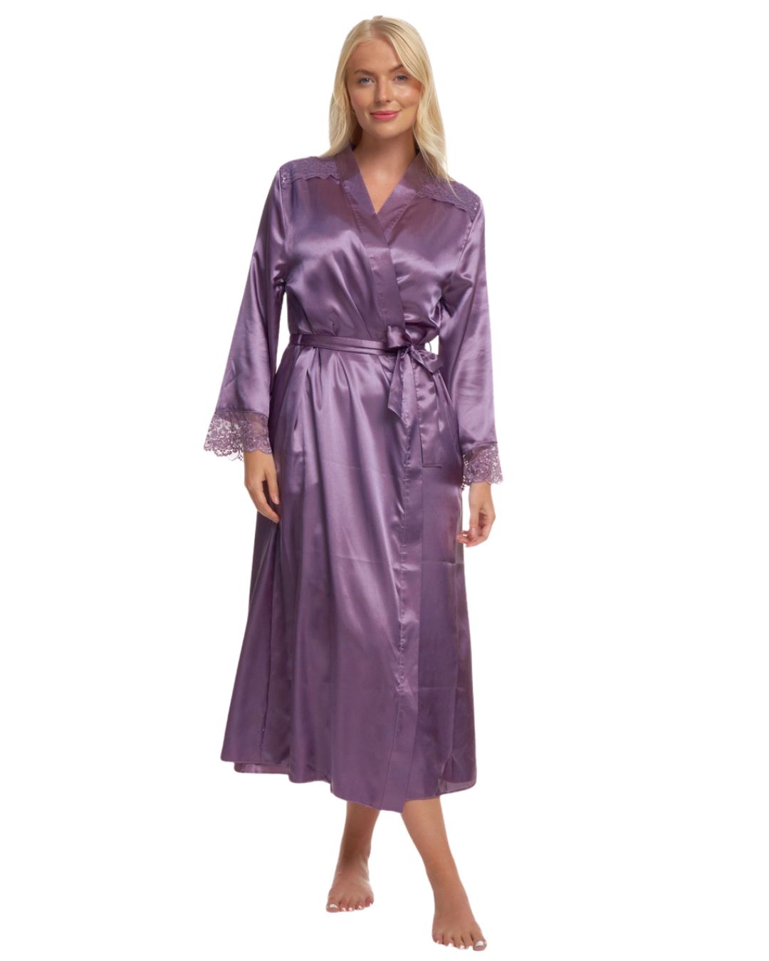 Satin & Lace Wrap Robe