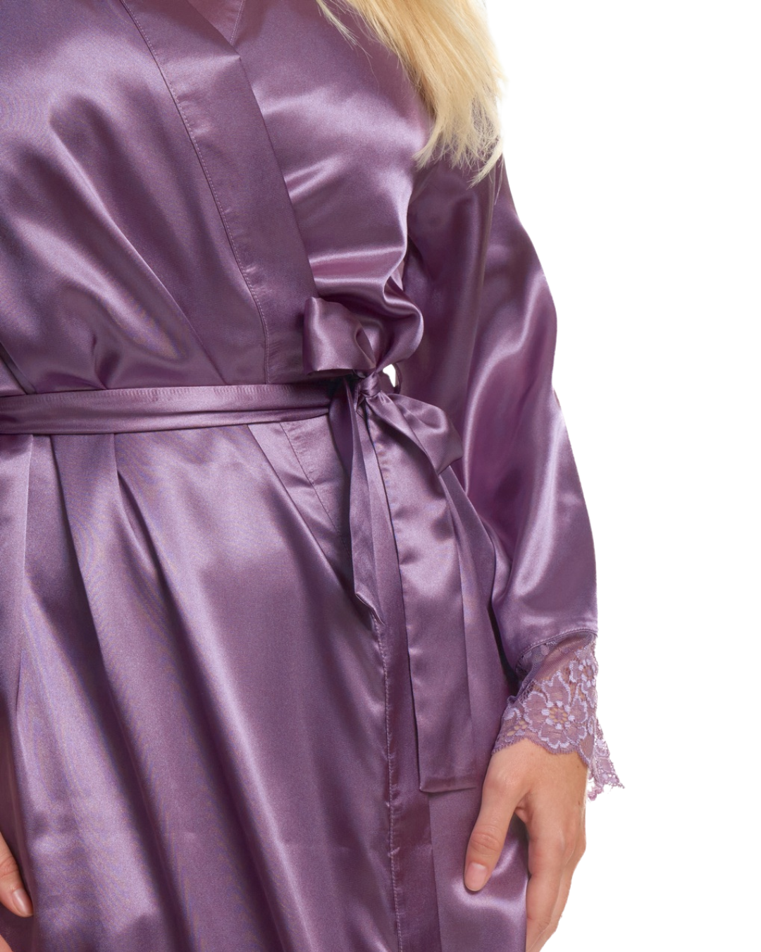 Satin & Lace Wrap Robe