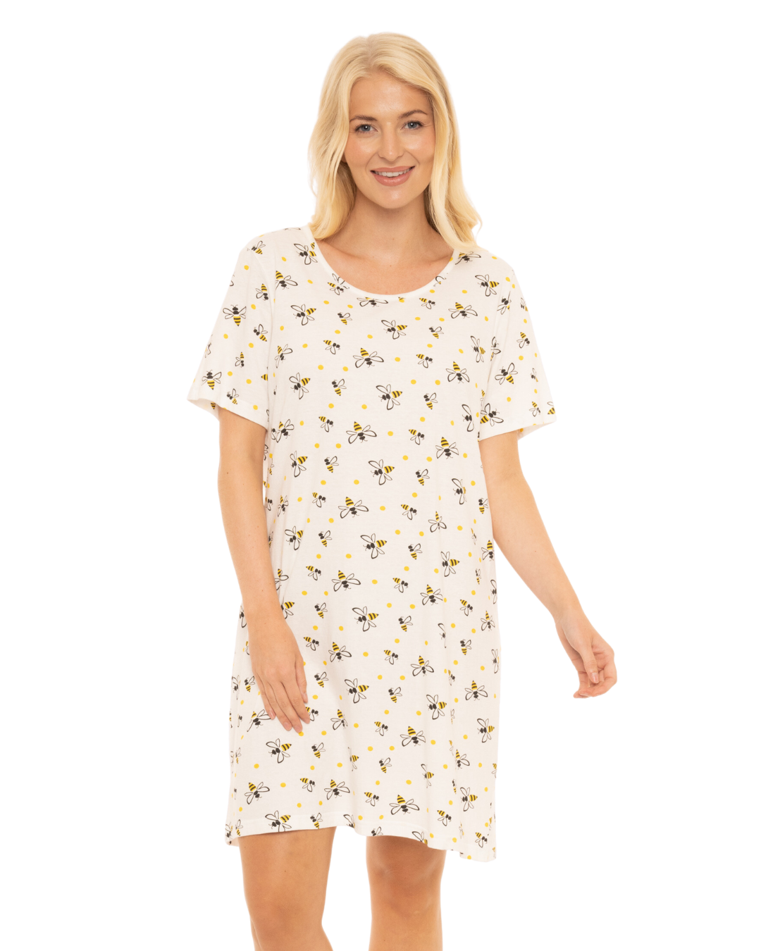Pack of 2 Yellow Bee 100% Cotton Nightshirts