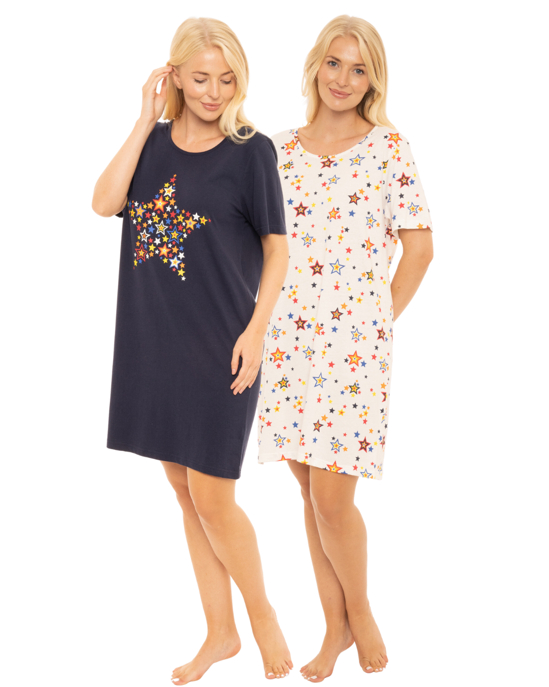 Pack of 2 Rainbow Star 100% Cotton Nightshirts