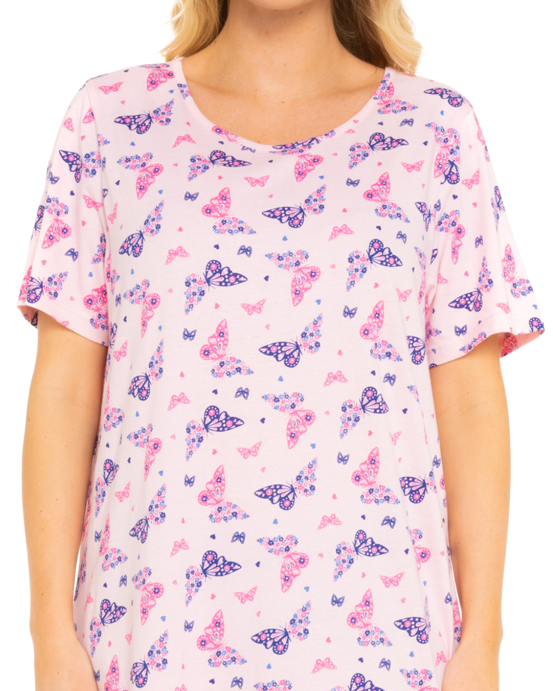 Pack of 2 Navy Sumer Heart 100% Cotton Nightshirts