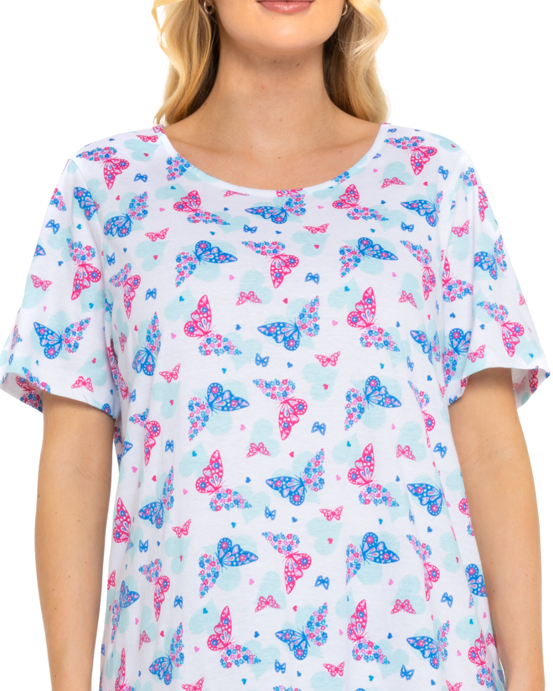 Pack of 2 Turquoise Sumer Heart 100% Cotton Nightshirts