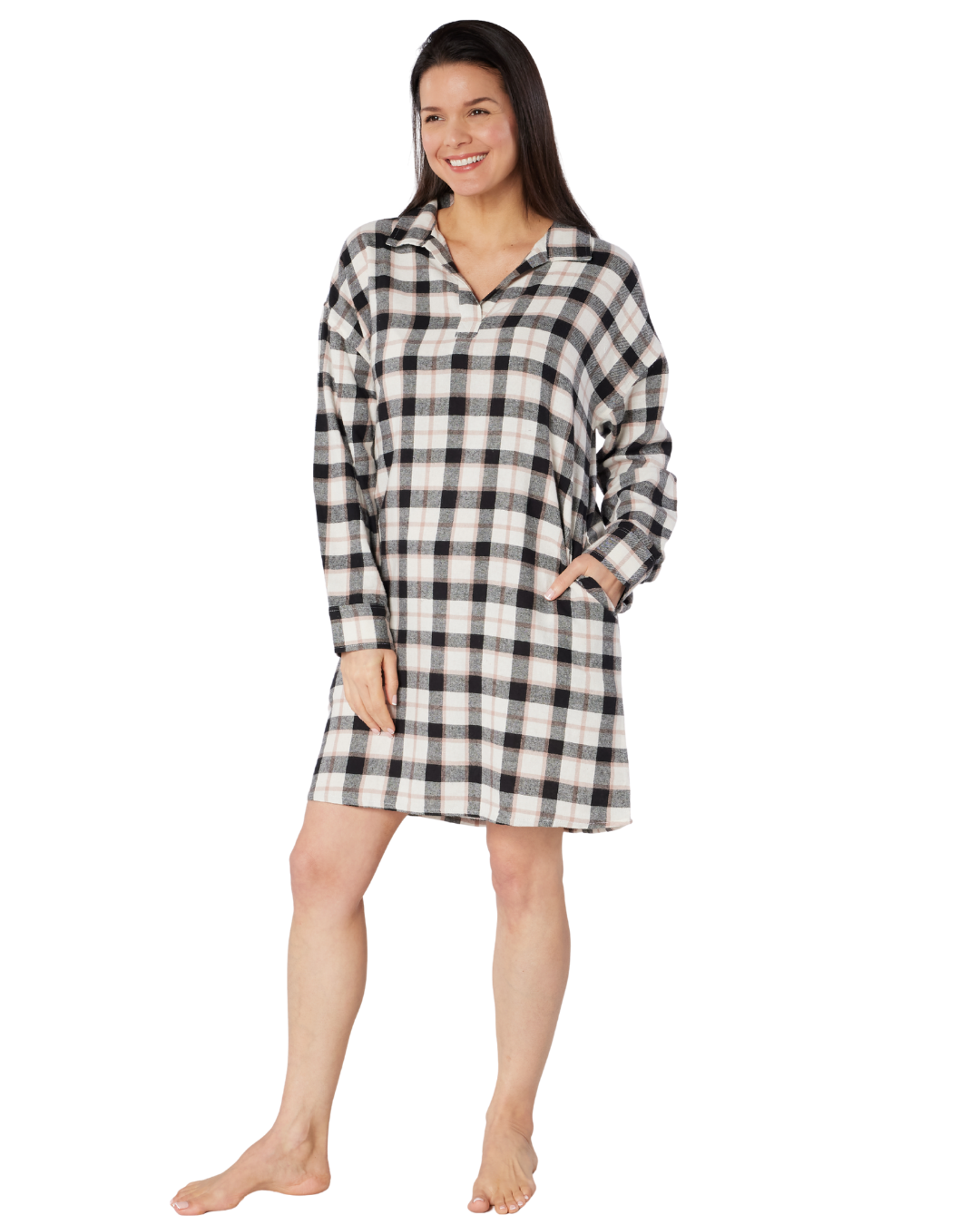 Black Check Brushed Cotton Store Group Nightshirt