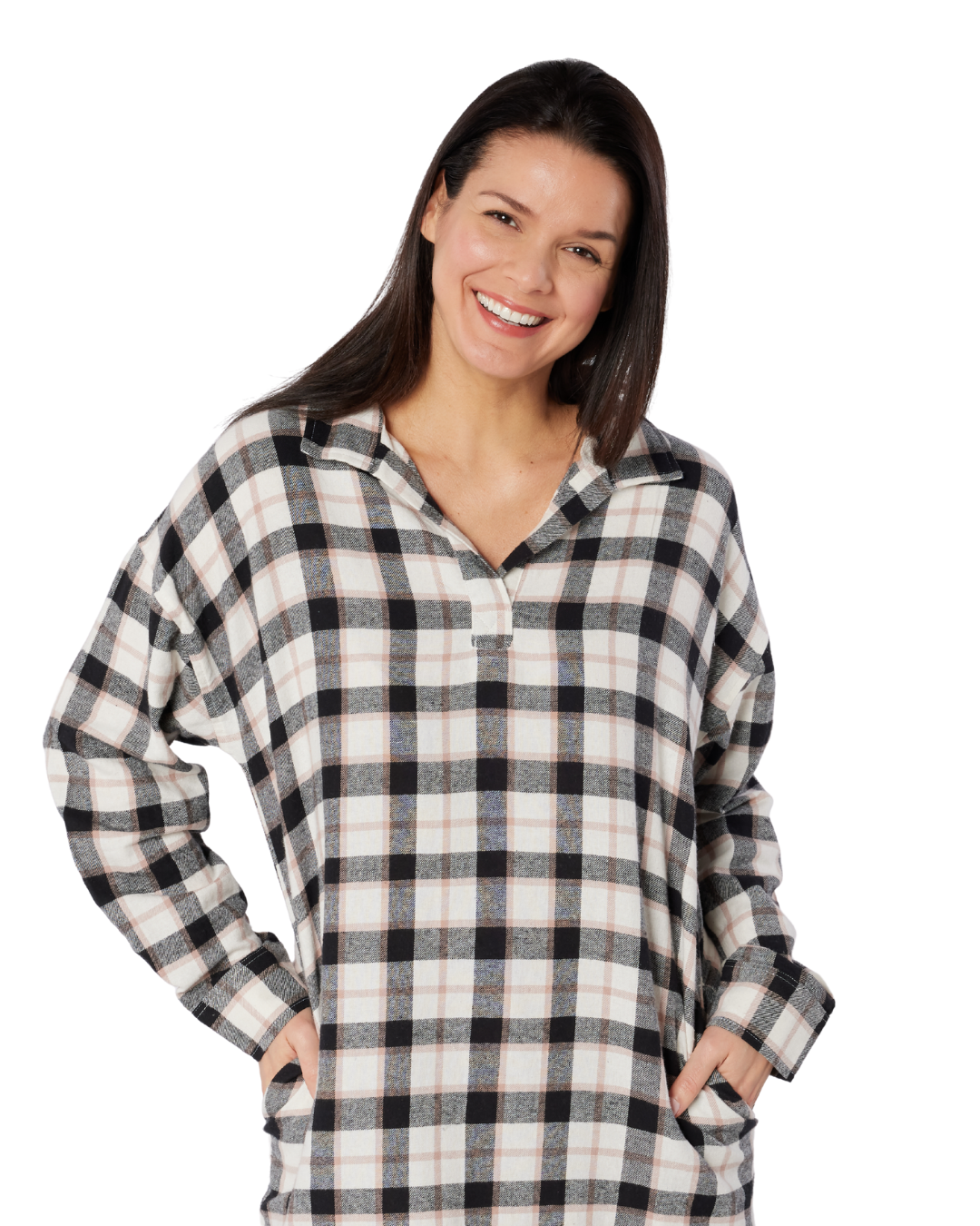 Black Check Brushed Cotton Store Group Nightshirt