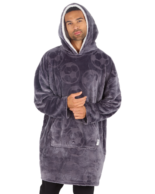 Mens Supersoft Fleece Football Hoodie