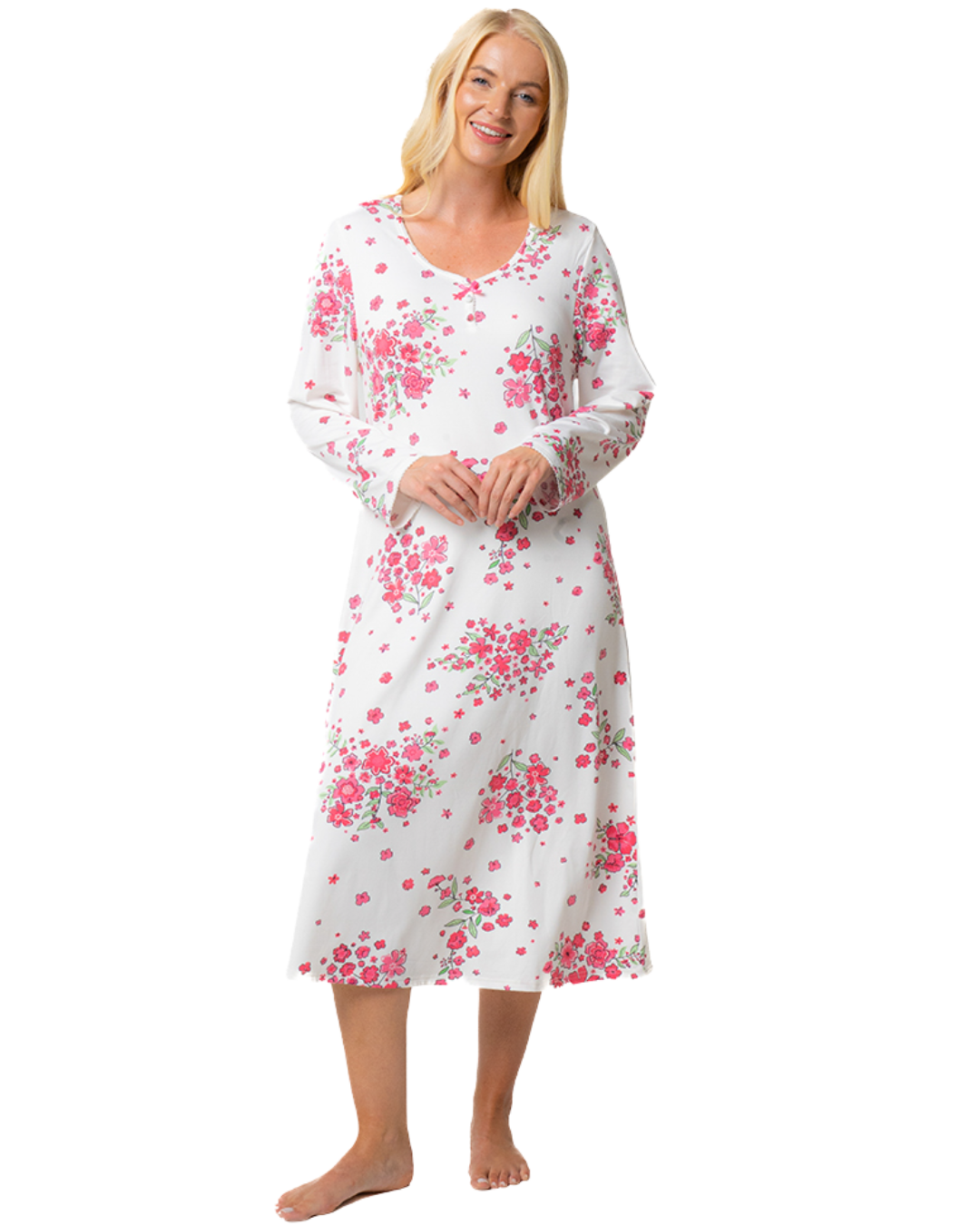 Supersoft Long Sleeve Floral Jersey Nightdress (34B2168)