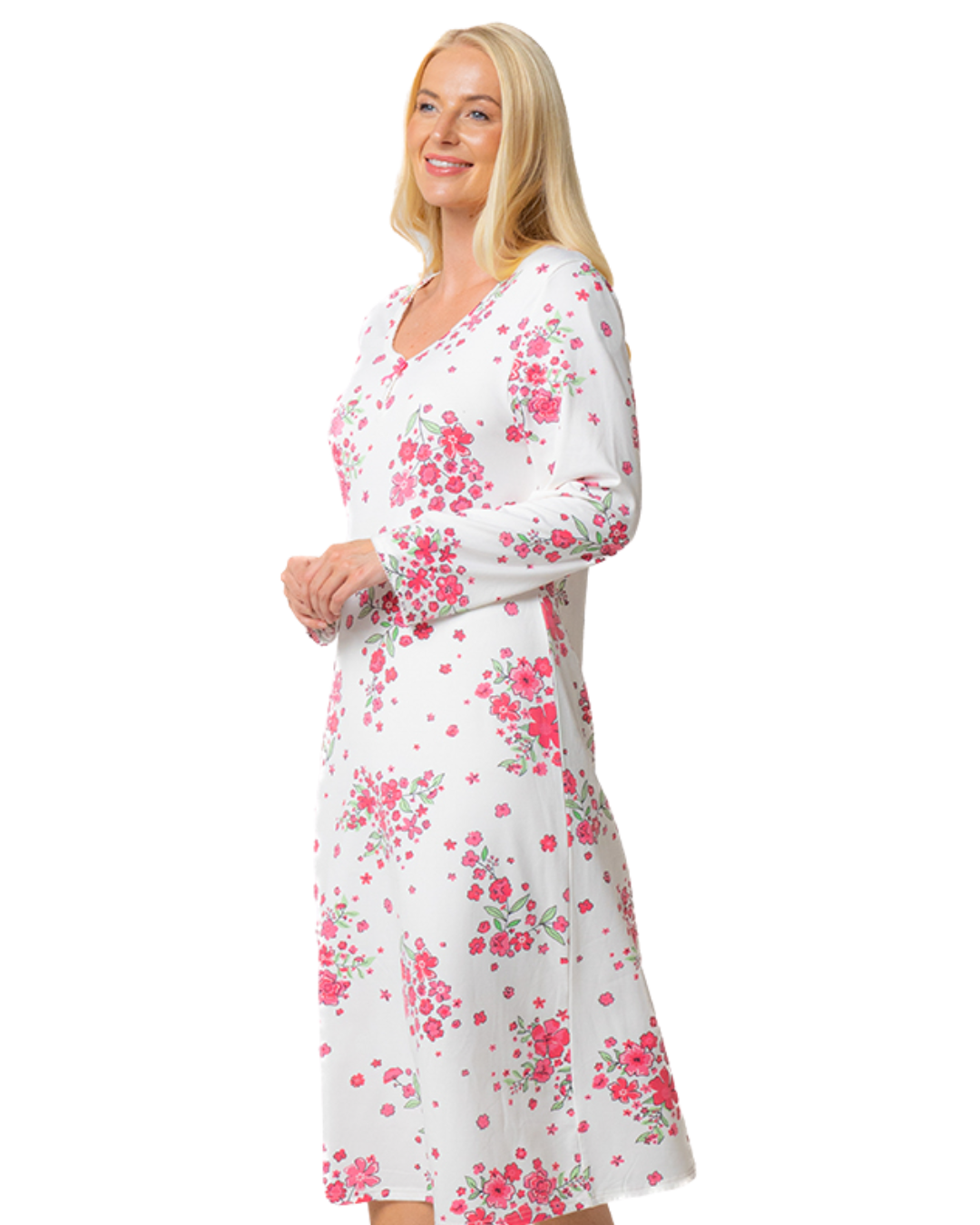 Supersoft Long Sleeve Floral Jersey Nightdress (34B2168)
