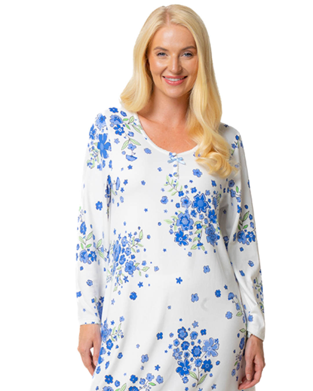 Supersoft Long Sleeve Floral Jersey Nightdress (34B2168)