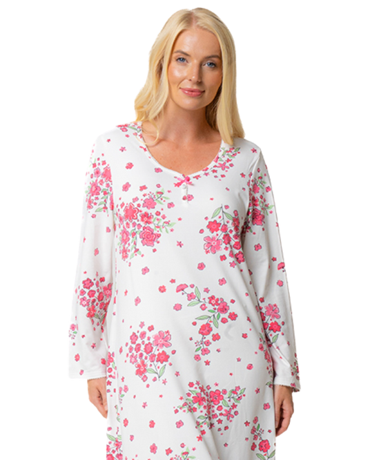 Supersoft Long Sleeve Floral Jersey Nightdress (34B2168)