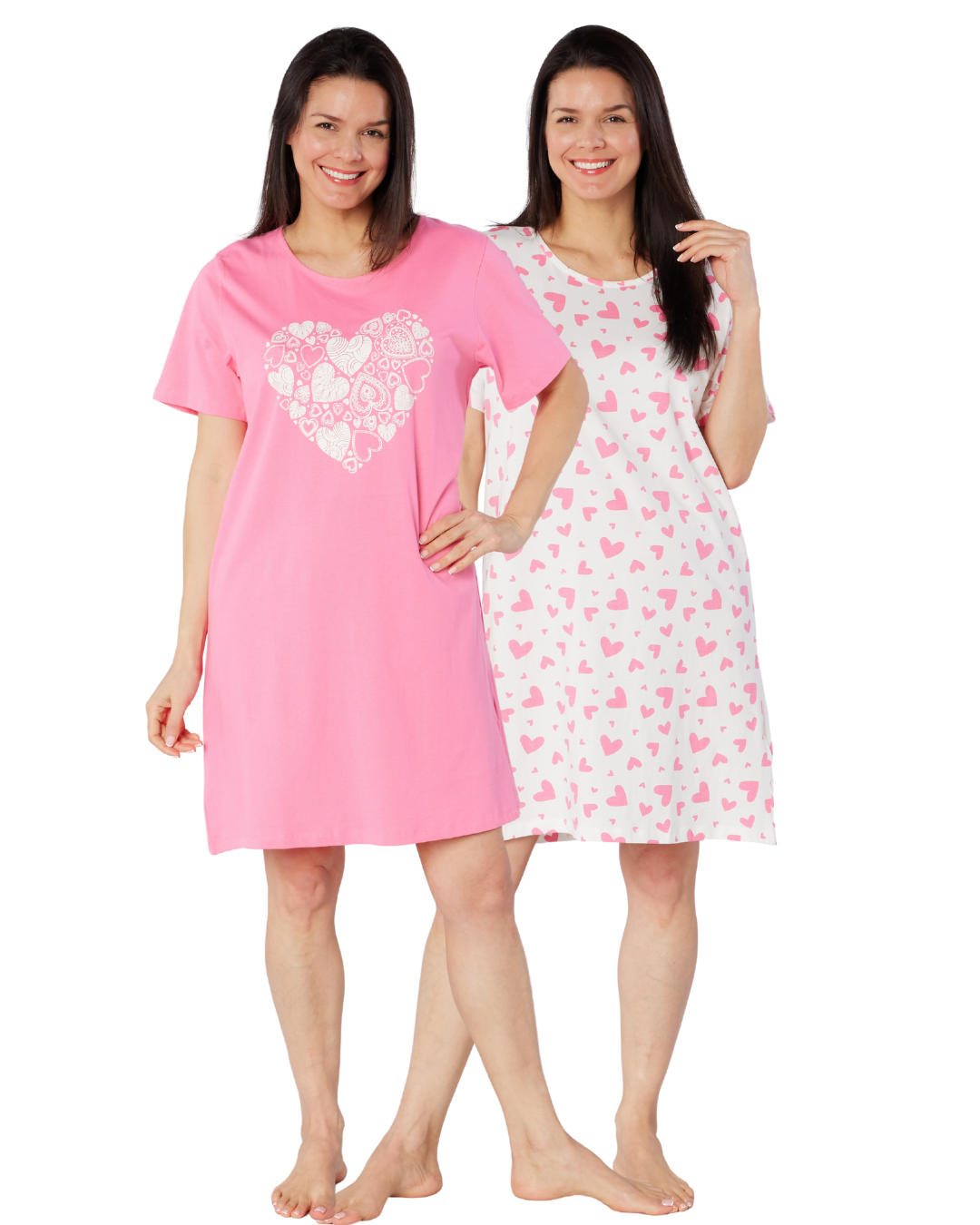 Pack of 2 Heart 100% Cotton Nightshirts (34B2123)