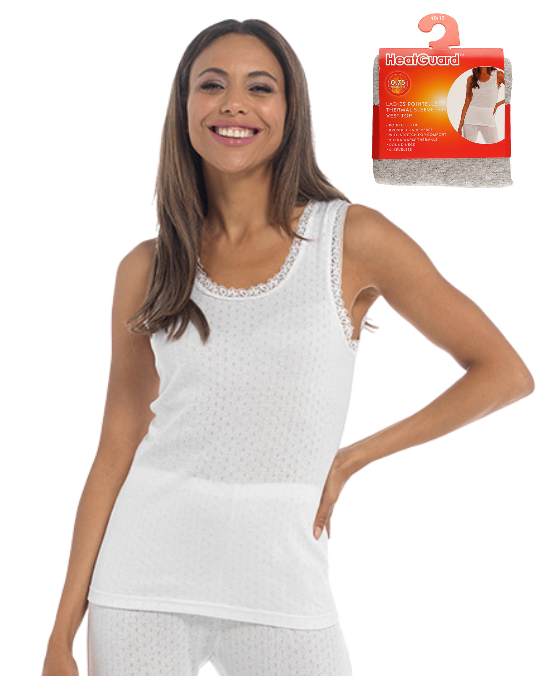 Womens Pointelle Sleeveless Thermal Vest