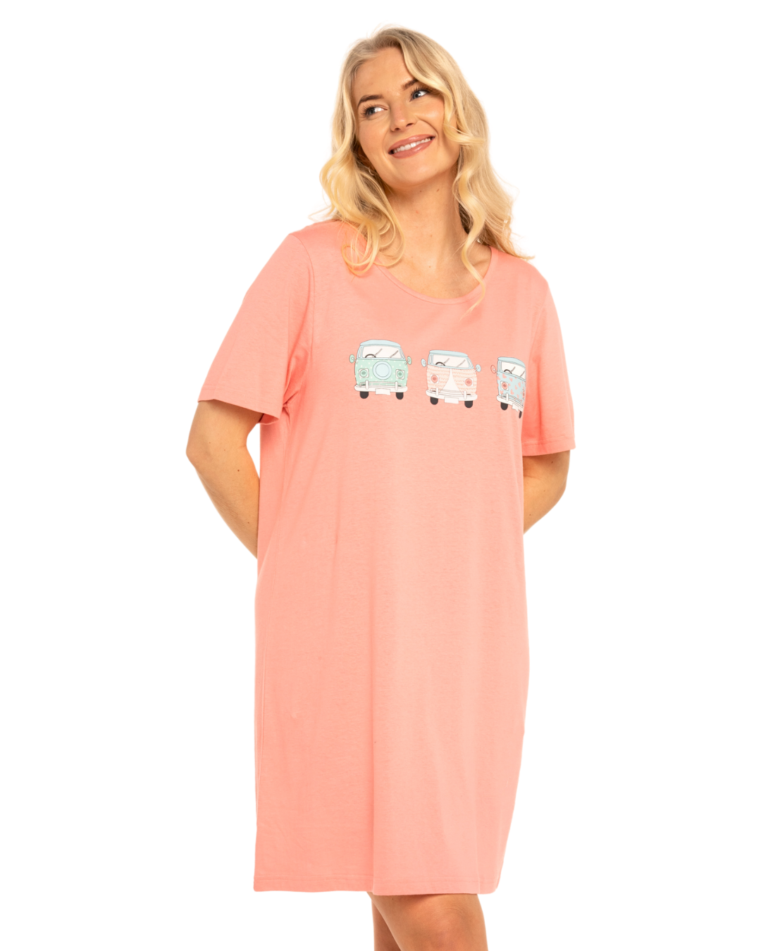 Pack of 2 Coral Campervan 100% Cotton Nightshirts