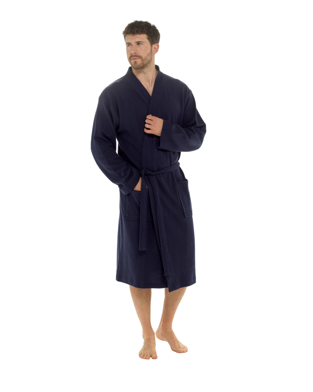 Mens 100% Cotton Waffle Robe (HT034)
