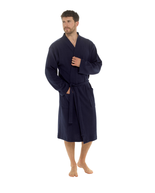 Mens 100% Cotton Waffle Robe (HT034)