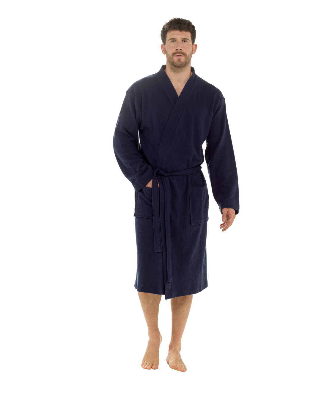 Mens 100% Cotton Waffle Robe (HT034)