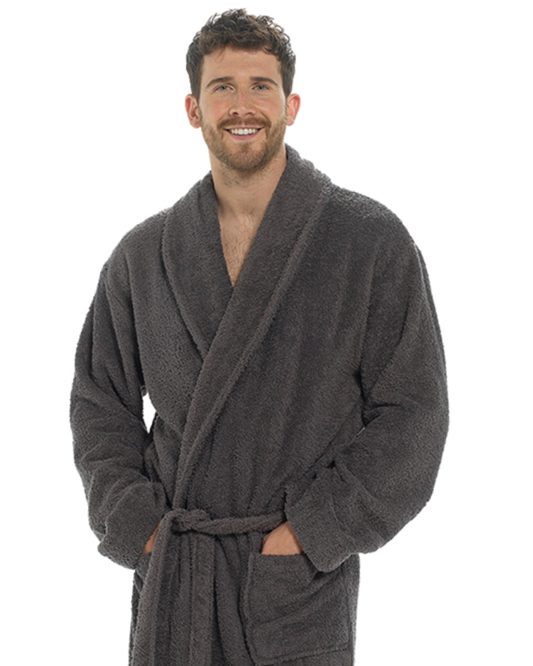 Mens 100% Cotton Towelling Dressing Gown