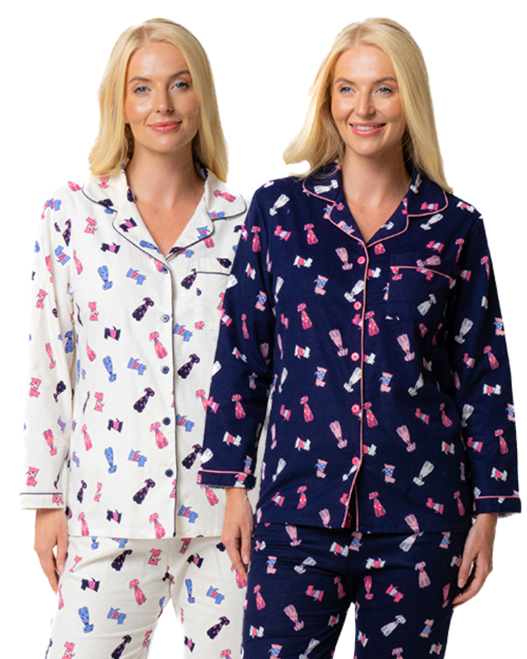 Cute Puppy Print Wincy Pyjamas (IN45756)