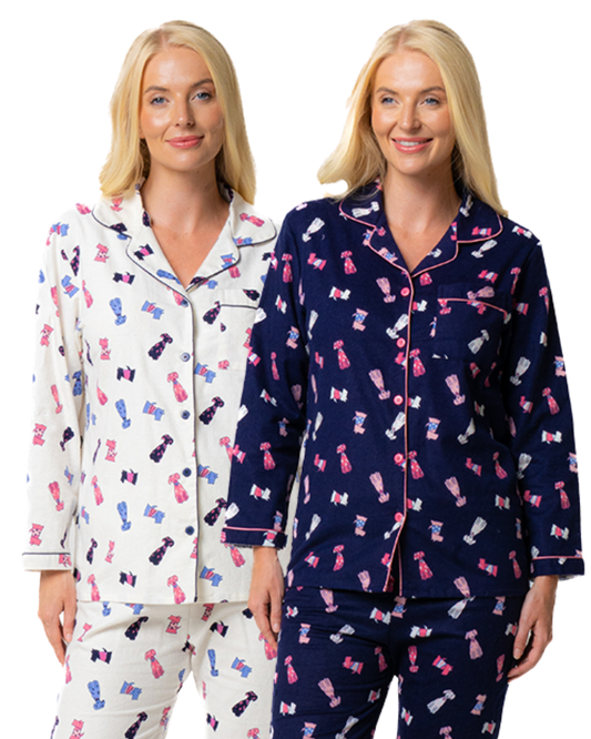 Cute Puppy Print Wincy Pyjamas (IN45756)