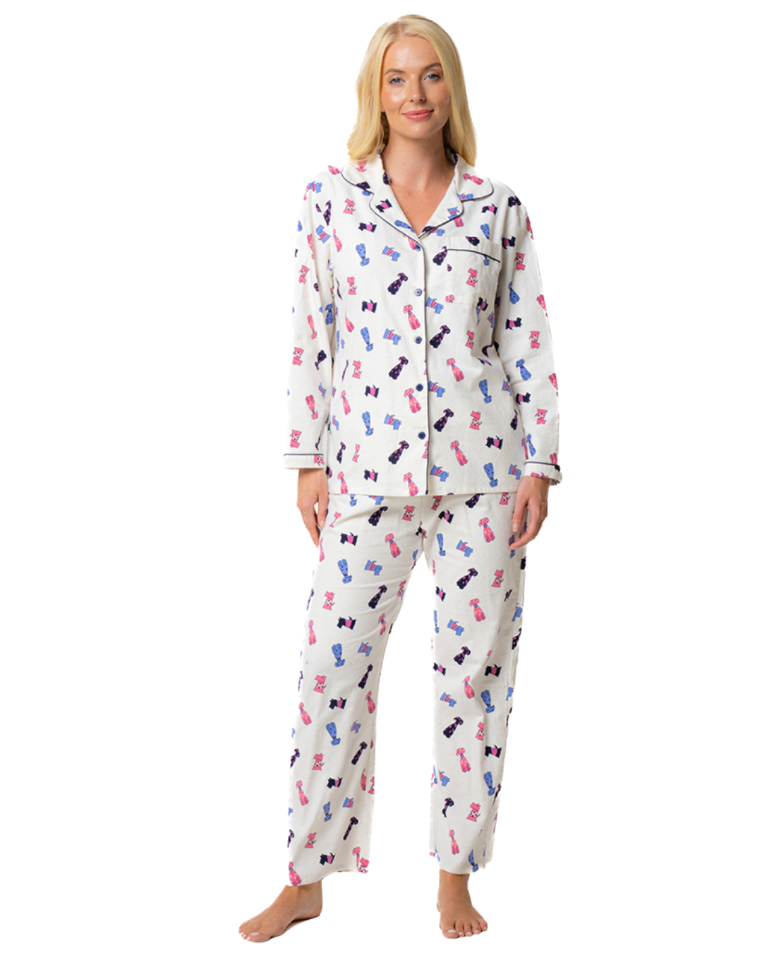Cute Puppy Print Wincy Pyjamas (IN45756)