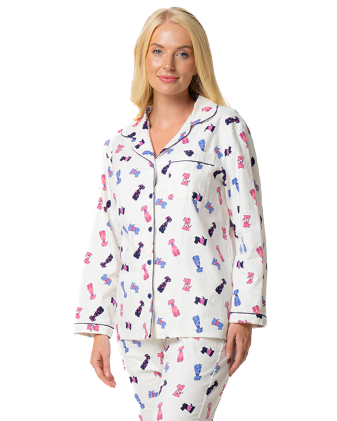 Cute Puppy Print Wincy Pyjamas (IN45756)