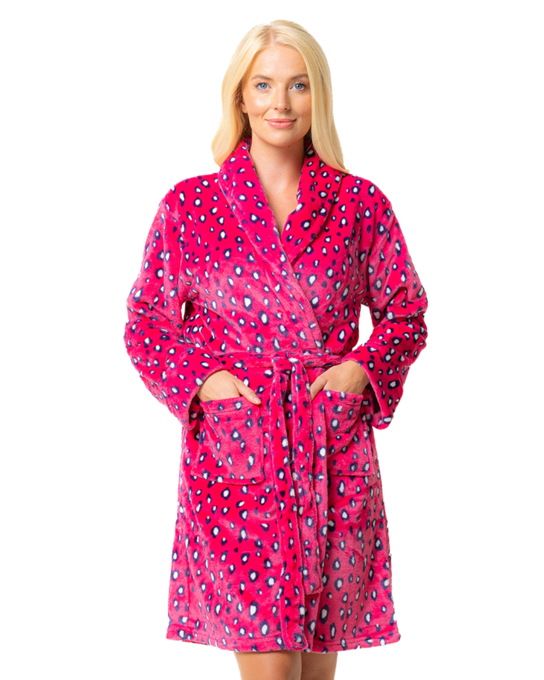 Luxury Fleece Robe in Bright Animal Print