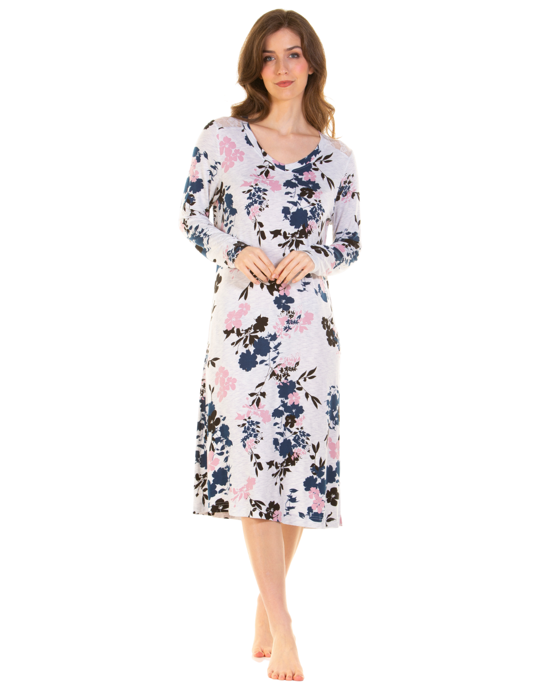 Luxury Bamboo Fabric Long Sleeve Nightdress
