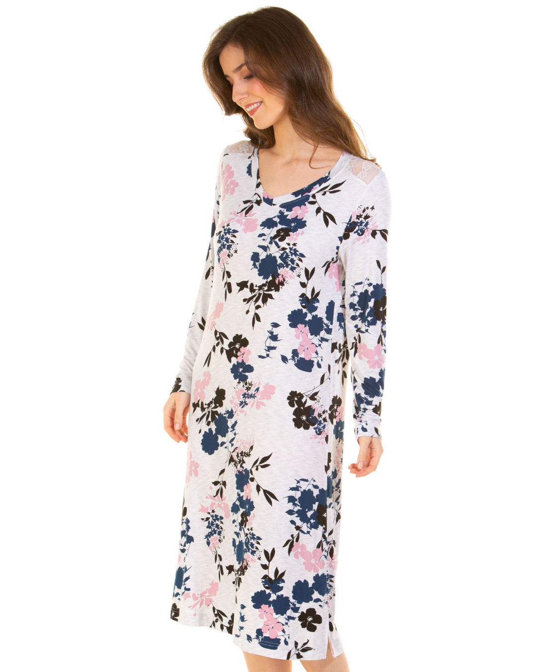 Luxury Bamboo Fabric Long Sleeve Nightdress