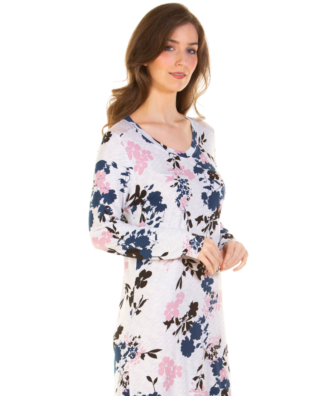 Luxury Bamboo Fabric Long Sleeve Nightdress