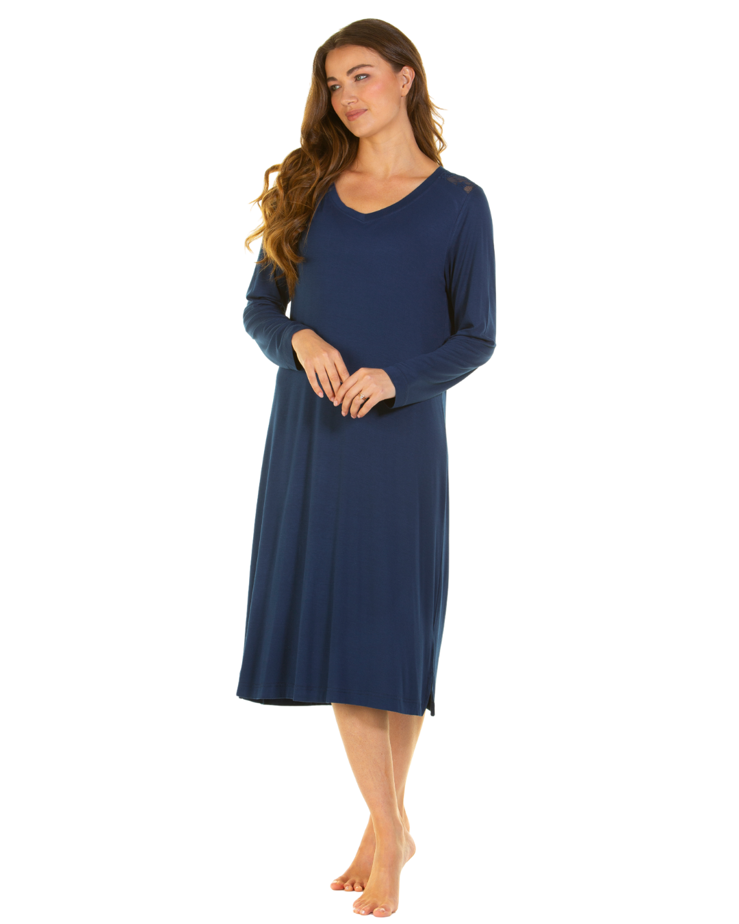 Luxury Bamboo Fabric Long Sleeve Nightdress