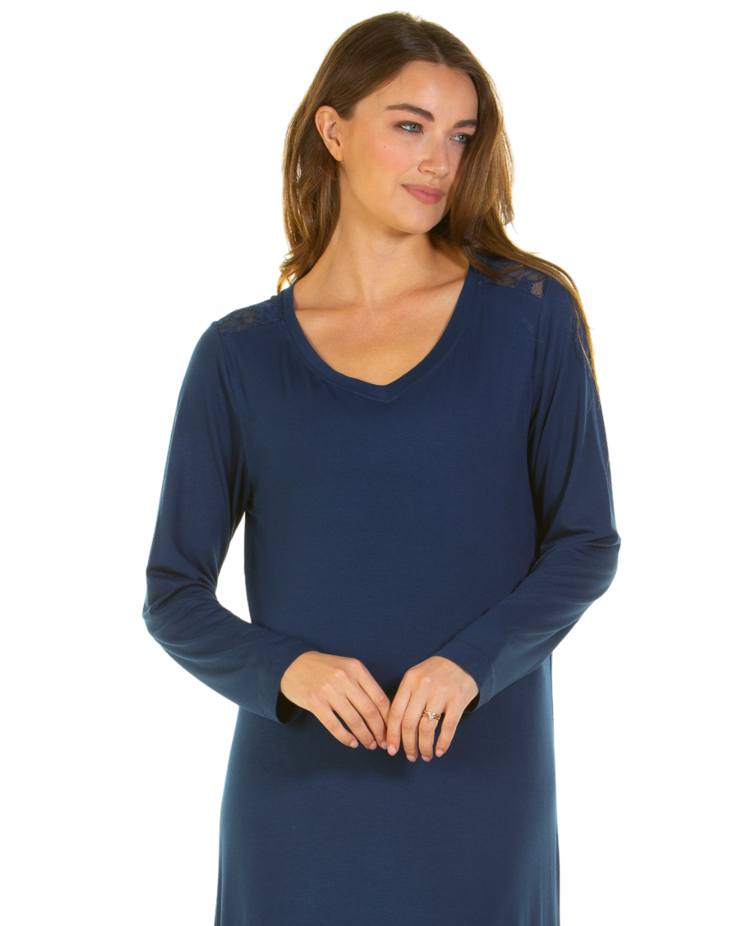 Luxury Bamboo Fabric Long Sleeve Nightdress