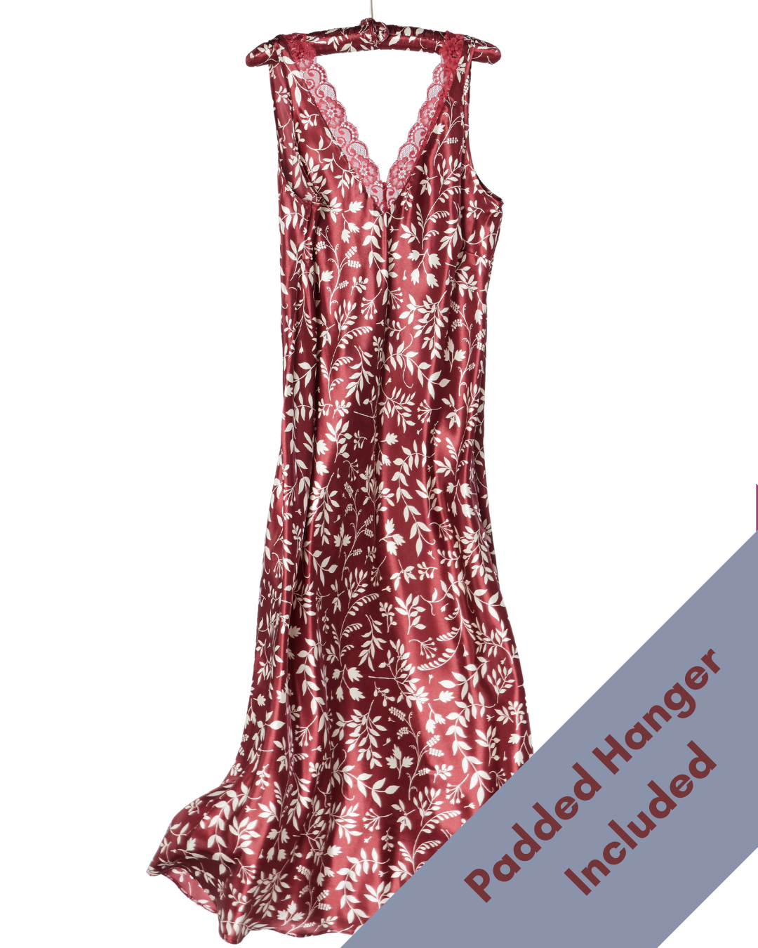 Satin & Lace Autumn Bouquet Print Chemise Nightgown