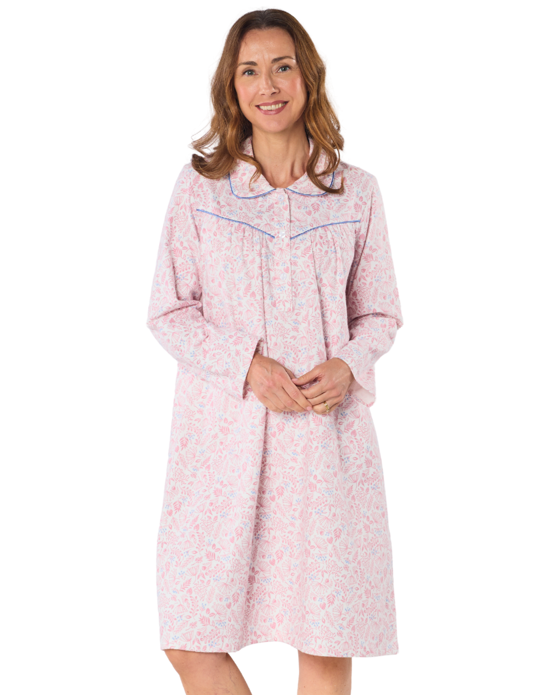 Harvest Bloom Wincy Brushed Cotton Long Sleeve Nightdress 40" Length